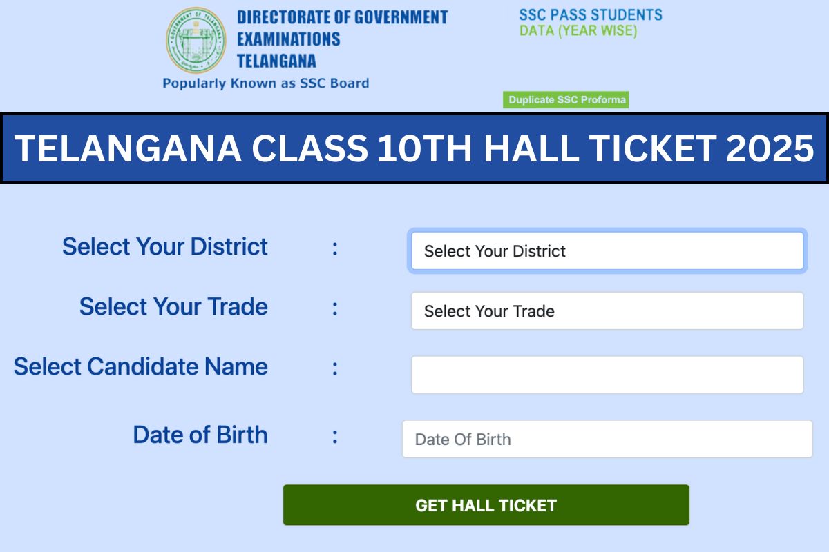 BSE Telangana Class 10th Hall Ticket 2025