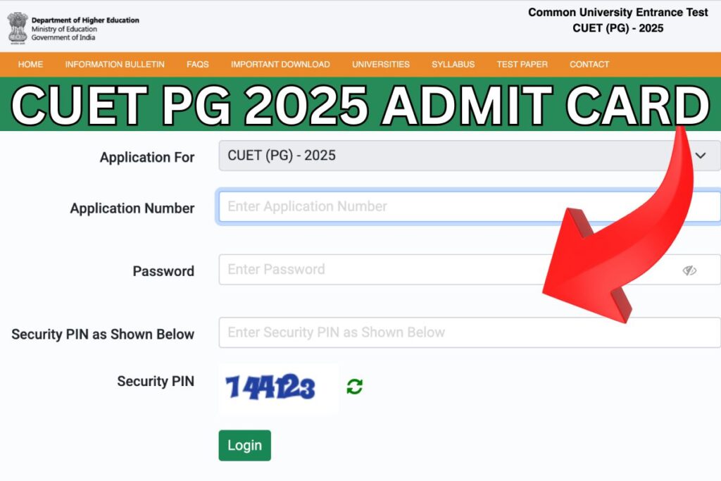 CUET PG 2025 Admit Card