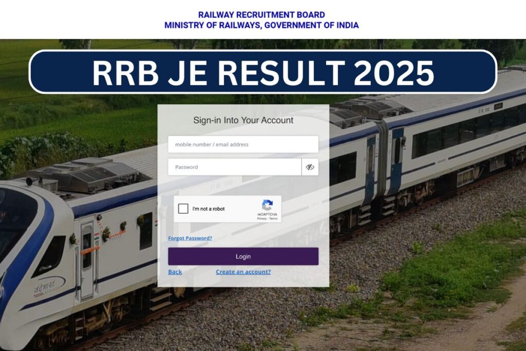 RRB JE Result 2025, Cut Off Marks & merit List