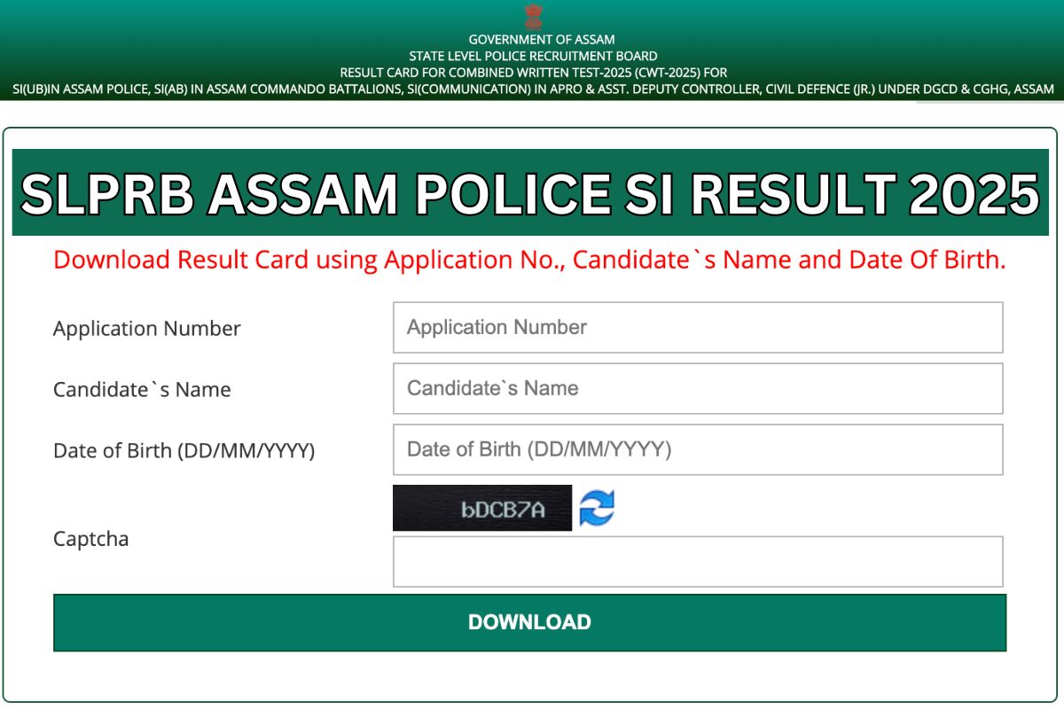 SLPRB Assam Police SI Result 2025